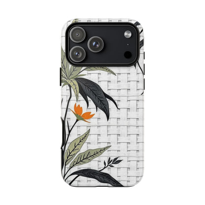 Floral Woven Tough Phone Case — Protective Botanical iPhone Cover