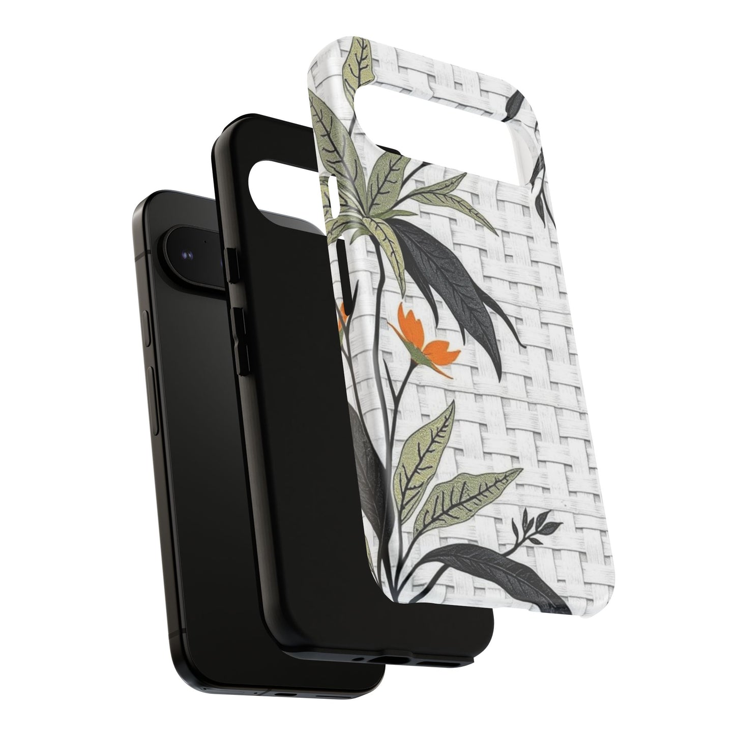Floral Woven Tough Phone Case — Protective Botanical iPhone Cover