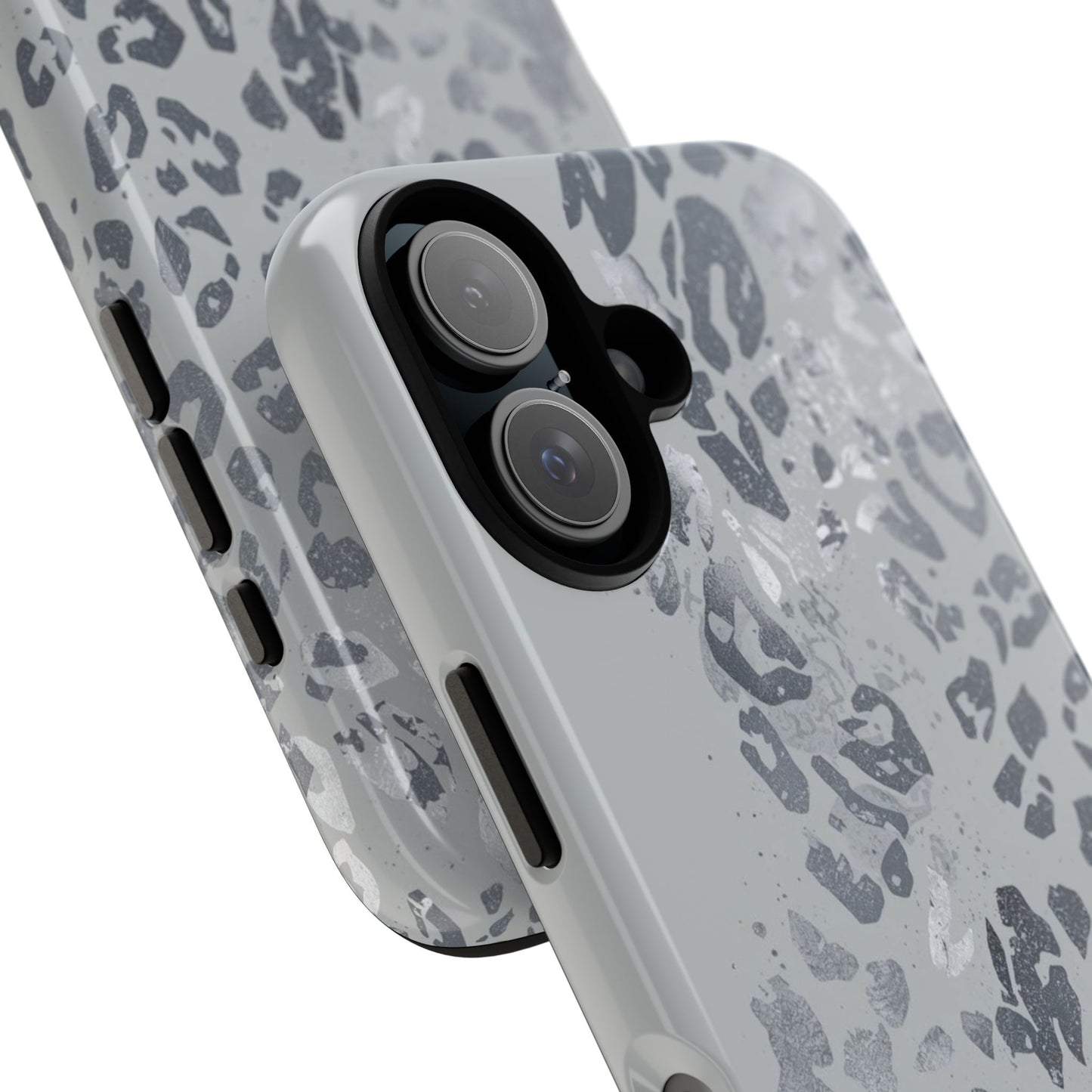 Gray Leopard Print Tough Phone Case