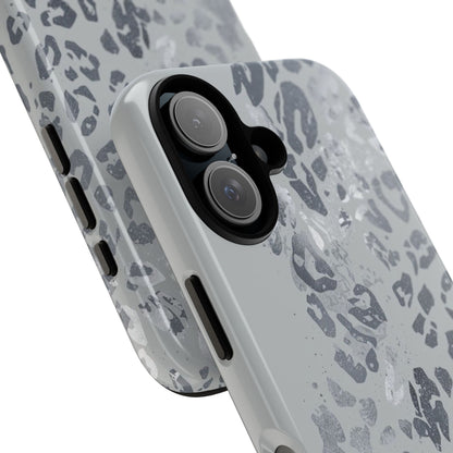 Gray Leopard Print Tough Phone Case