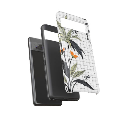 Floral Woven Tough Phone Case — Protective Botanical iPhone Cover