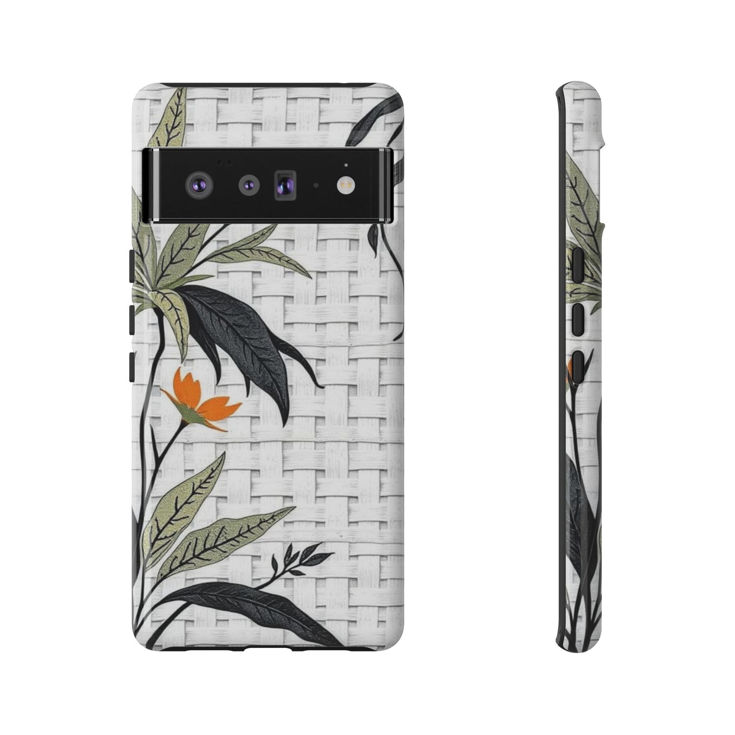 Floral Woven Tough Phone Case — Protective Botanical iPhone Cover