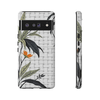 Floral Woven Tough Phone Case — Protective Botanical iPhone Cover