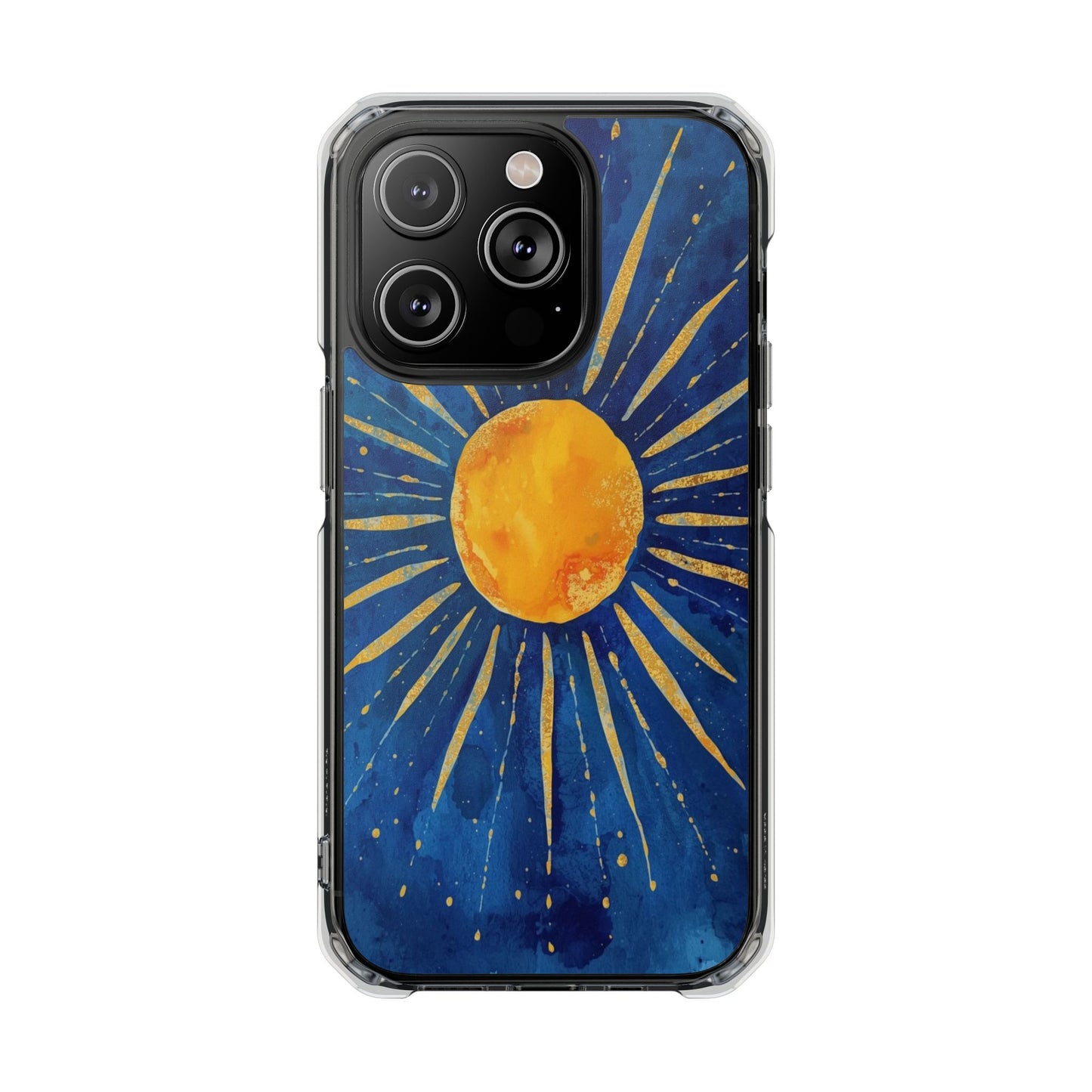 Sunburst Sky Magnetic Clear Phone Case — Protective Artistic Sun Design