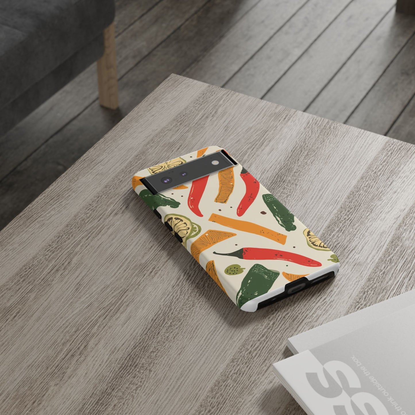 Spicy Peppers Phone Case – Colorful Chili, Lime & Citrus Pattern