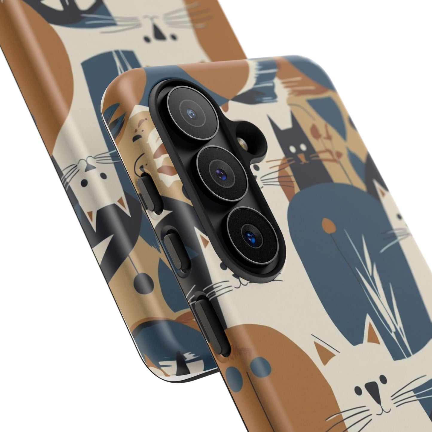 Cat Pattern Phone Case – Retro Abstract Cats Protective iPhone Cover