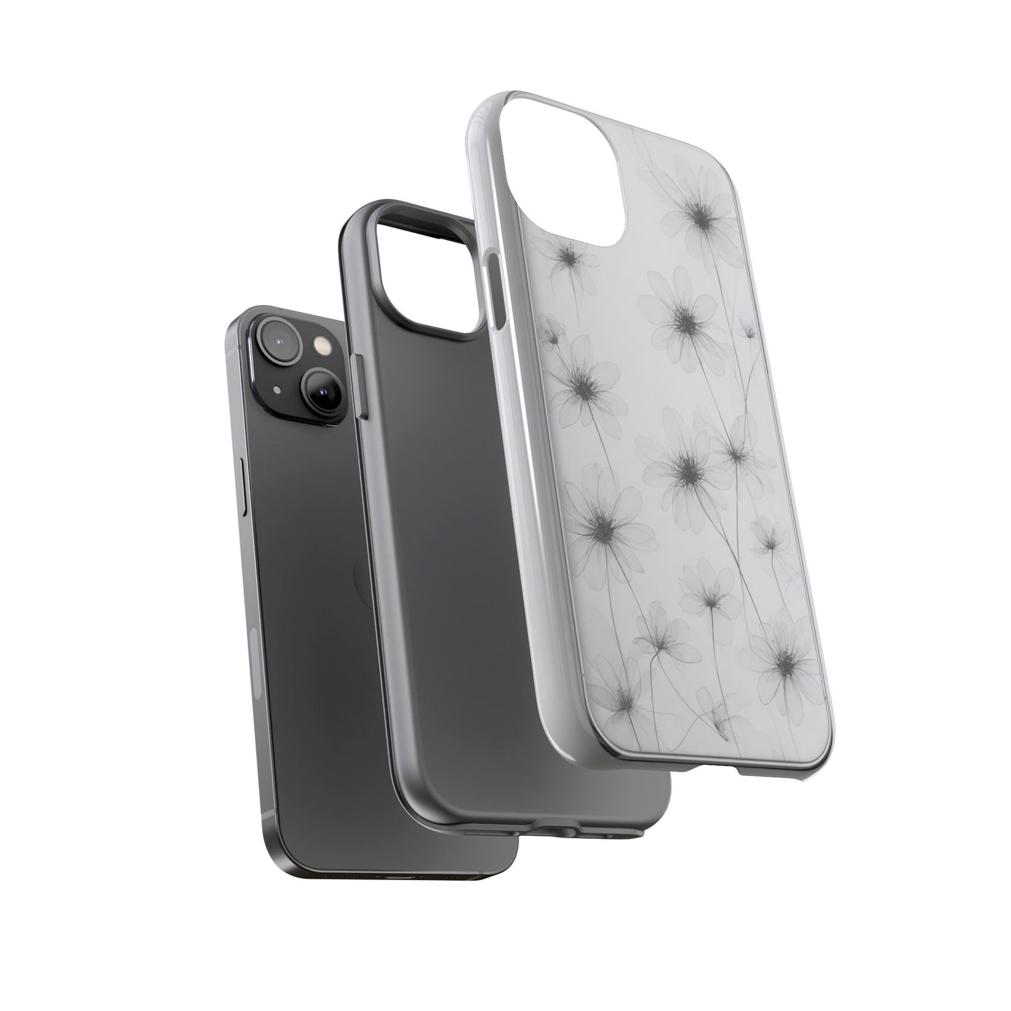 Tough Case — Black & White Floral Tough Phone Case