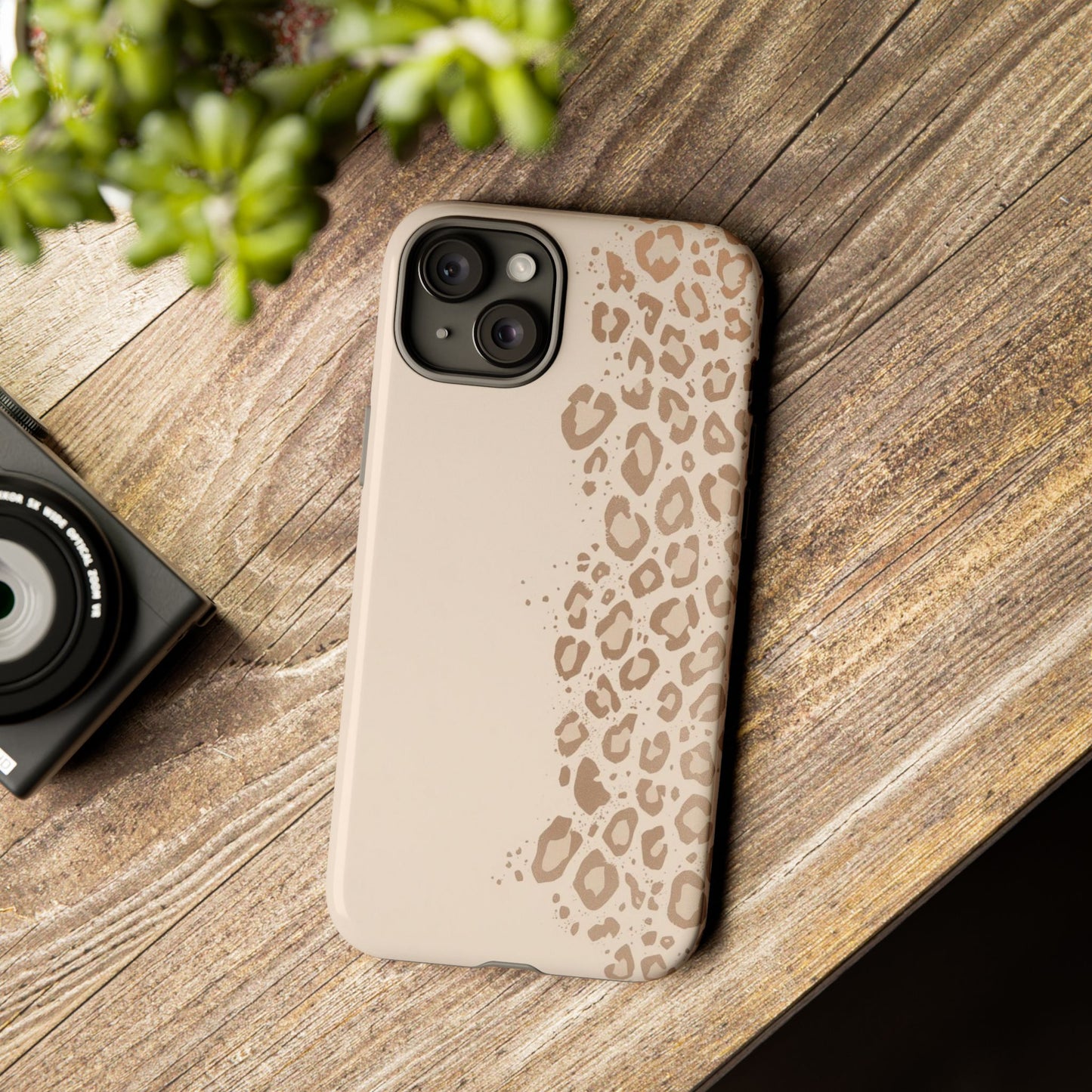 Phone Case – Beige Leopard Print Protective Cover