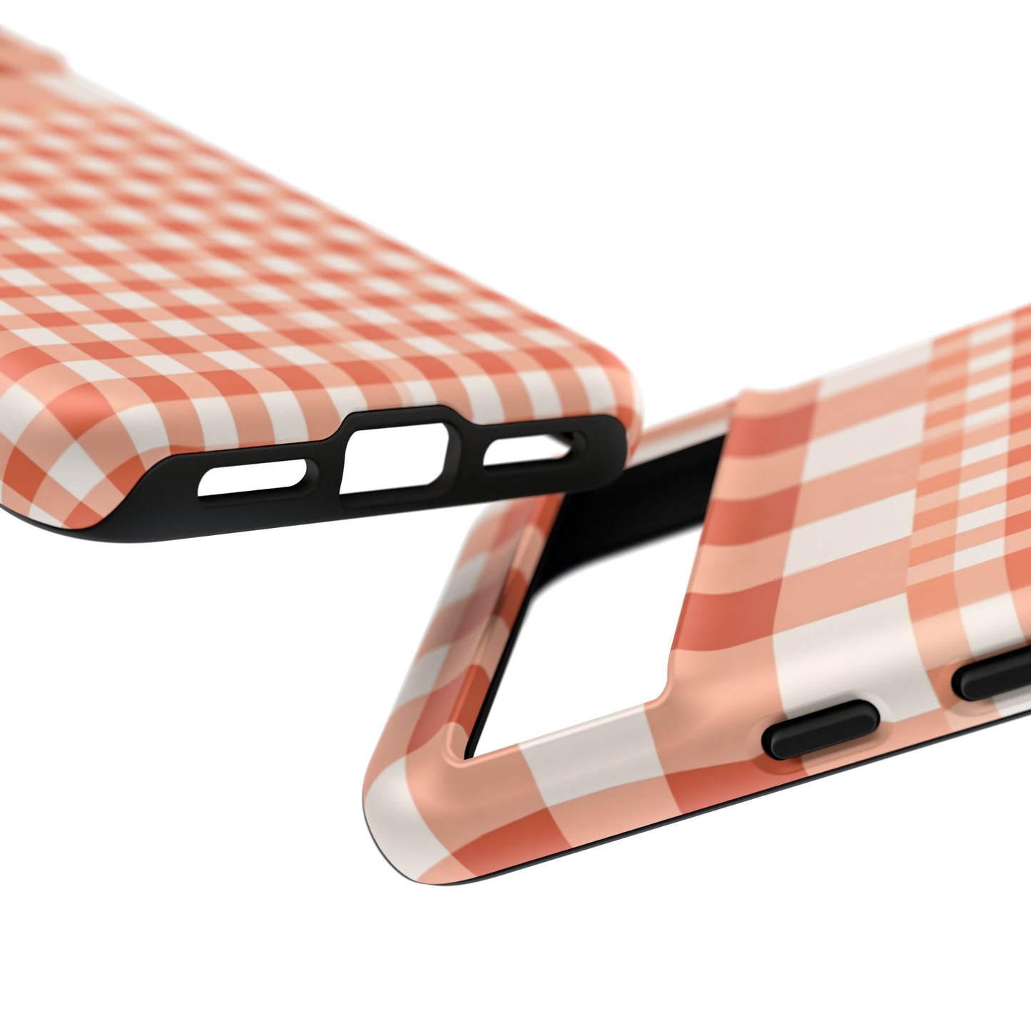 Buffalo Check Tough Phone Case — Orange Gingham Protective Cover