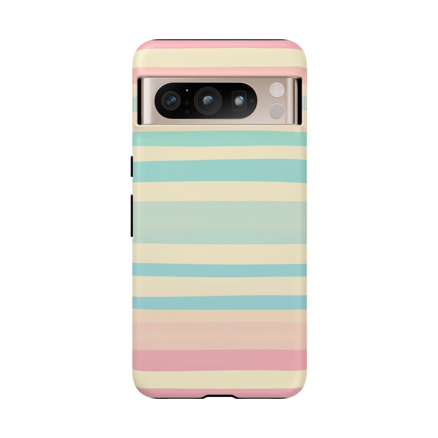 Pastel Striped Tough Phone Case – Protective Retro Rainbow Design