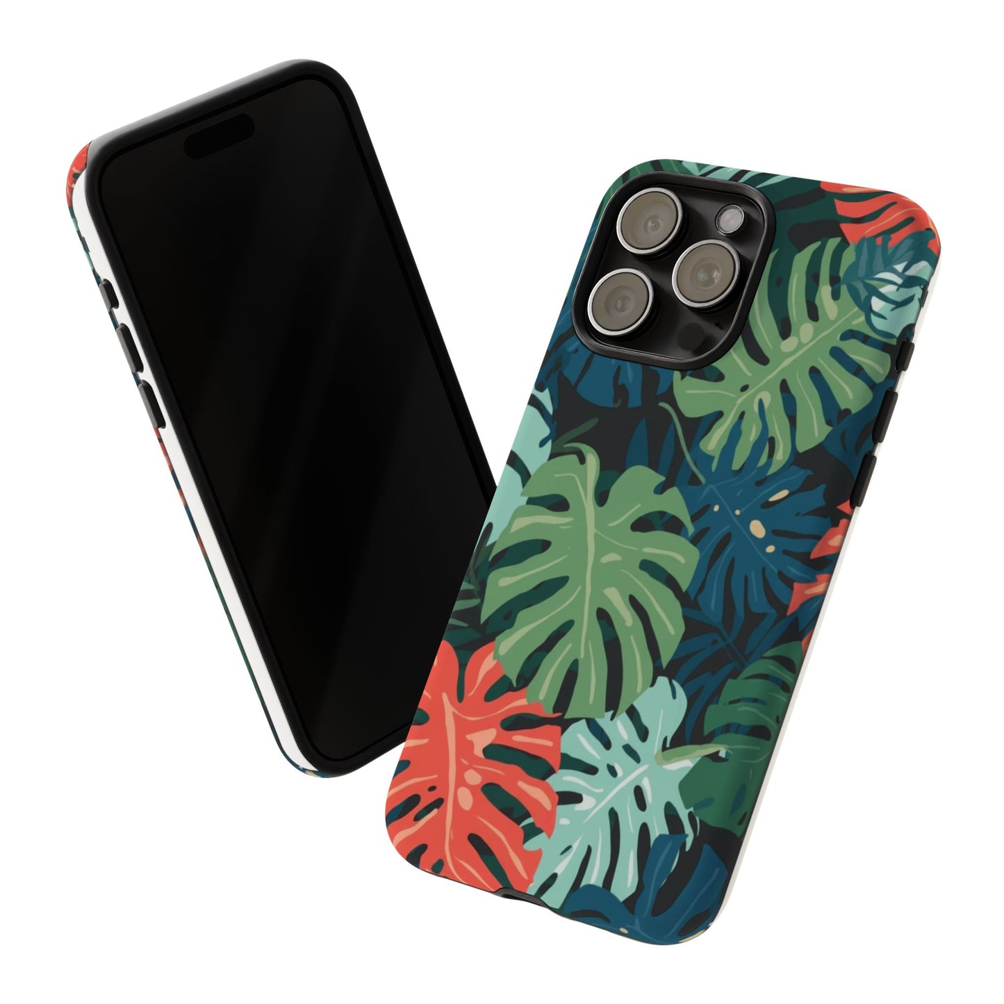 Tropical Monstera Phone Case — Colorful Leaf Protective Tough Case