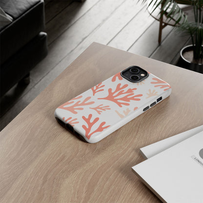 Coral Reef Pattern Tough Phone Case — Pink Beachy Protective Cover