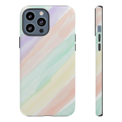 Pastel Watercolor Stripe Tough Phone Case