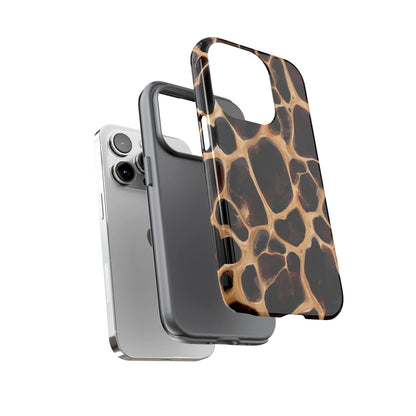 Phone Case — Brown Leather Dot Texture Rugged Protective Cover