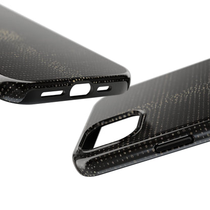Tough Phone Case — Black Textured Metallic Dot Shield