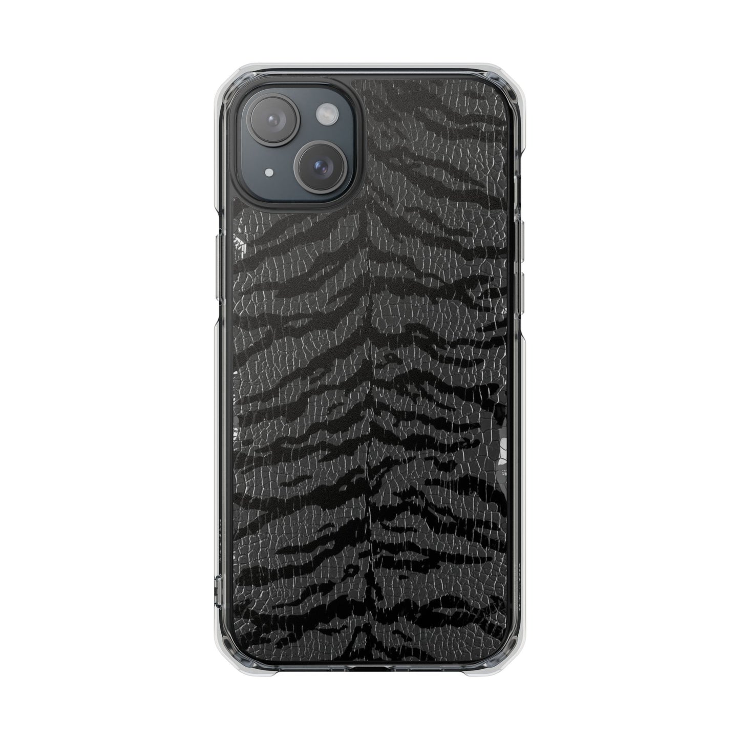 Clear Magnetic Impact Phone Case — Black Tiger Stripe