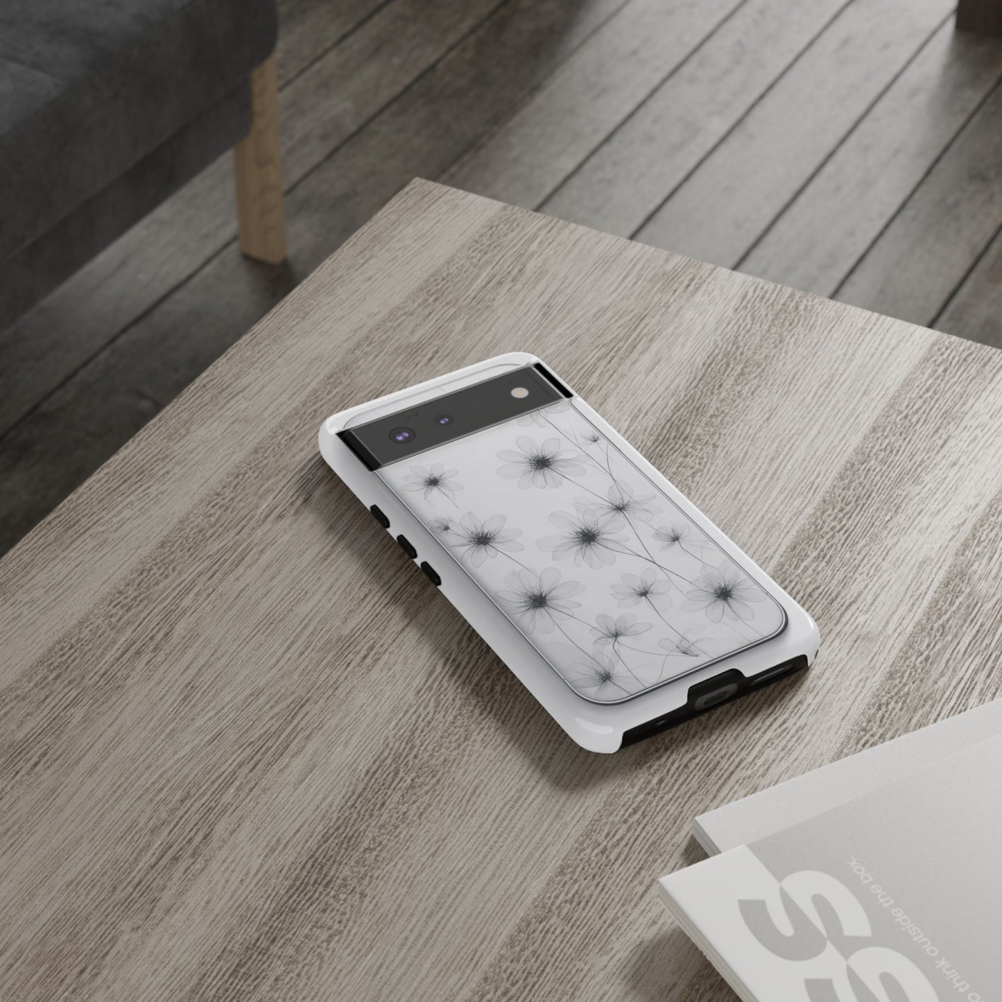 Tough Case — Black & White Floral Tough Phone Case