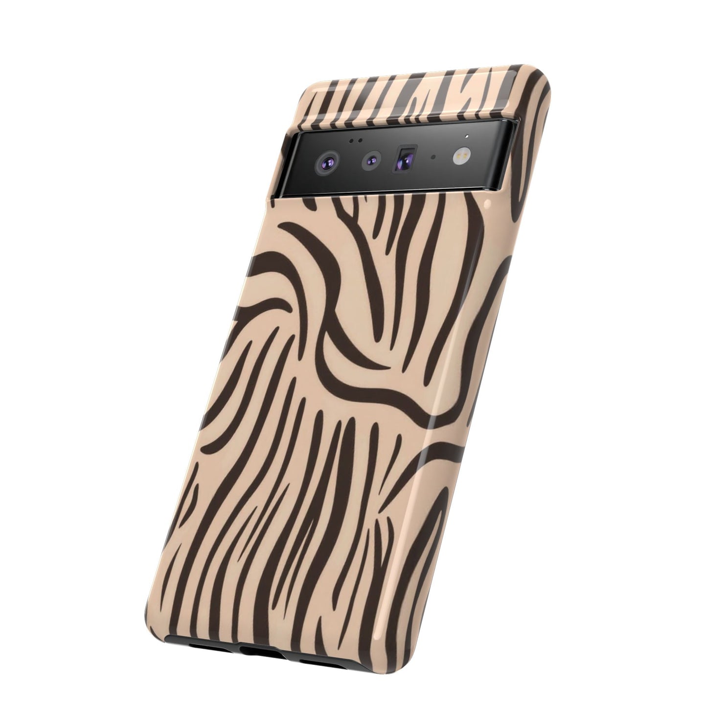 Zebra Stripe Tough Phone Case – Neutral Animal Print Protective Cover