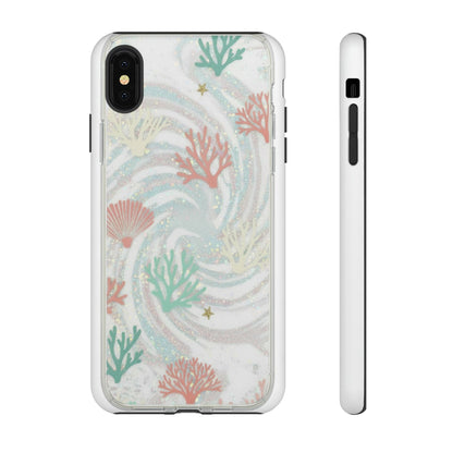 Seafoam Coral Tough Phone Case - Pastel Ocean Wave Design