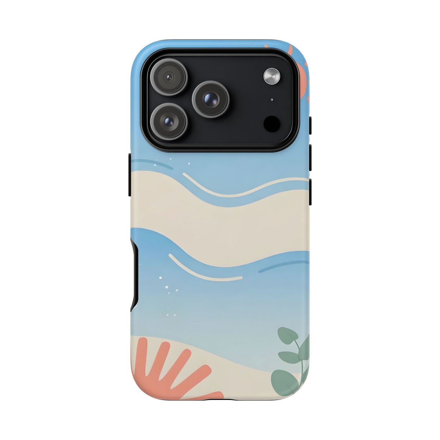 Beach Waves Tough Phone Case — Summer Sun & Seashell Protective Cover