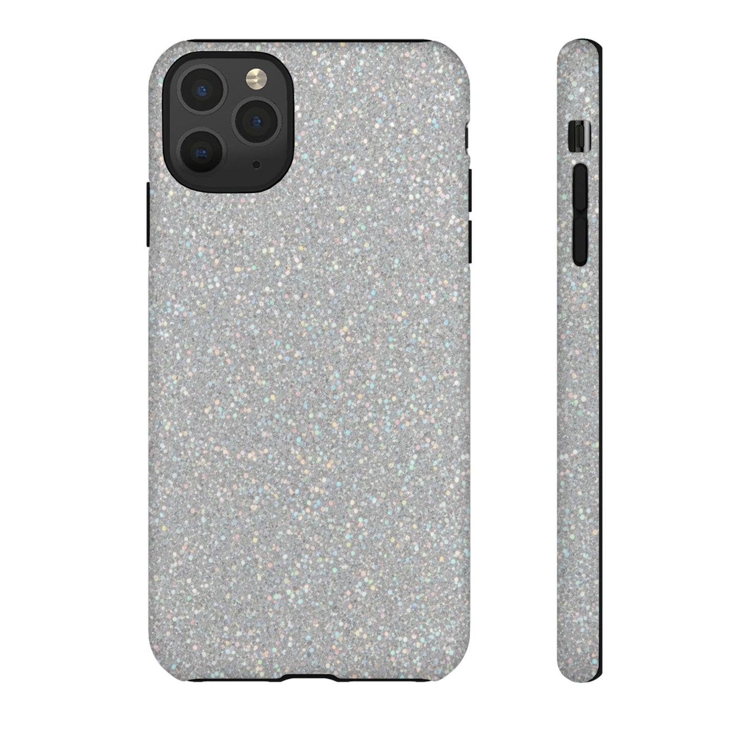 Glitter Silver Tough Phone Case — Sparkling Protective Phone Case