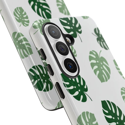 Monstera Leaf Phone Case — Tropical Green Pattern Tough Case