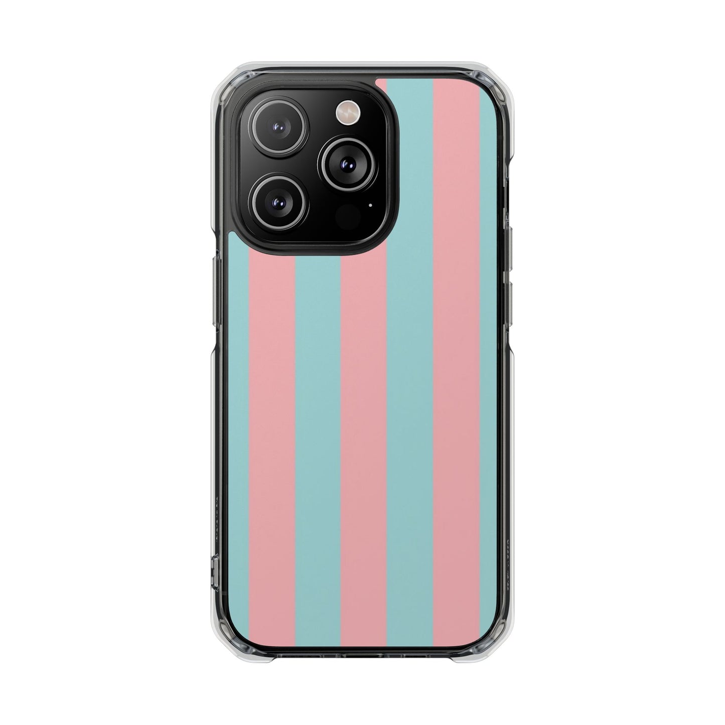 Pink and Blue Stripe Magnetic Clear Phone Case