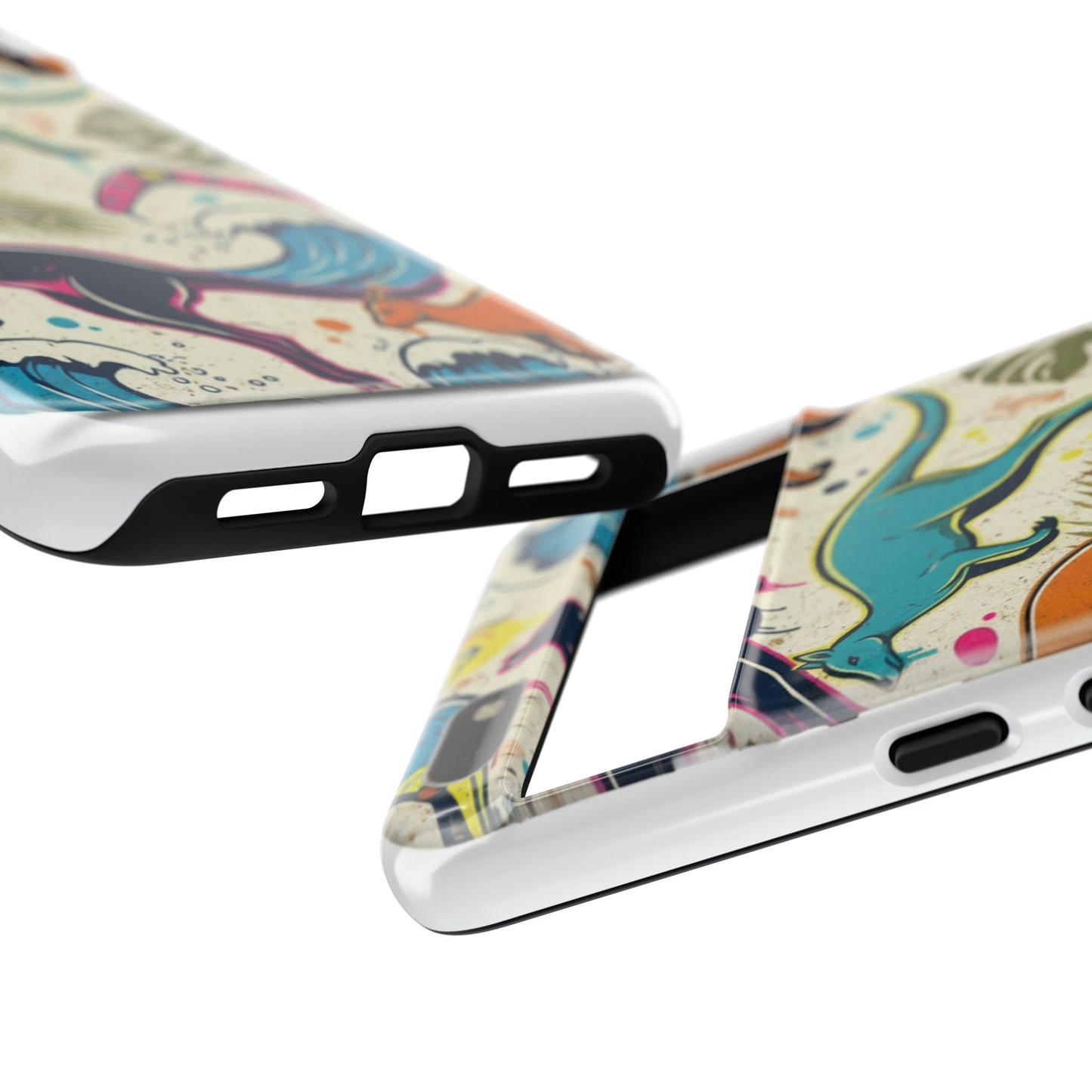 Tough Cases — Colorful Surfing Kangaroo Phone Case