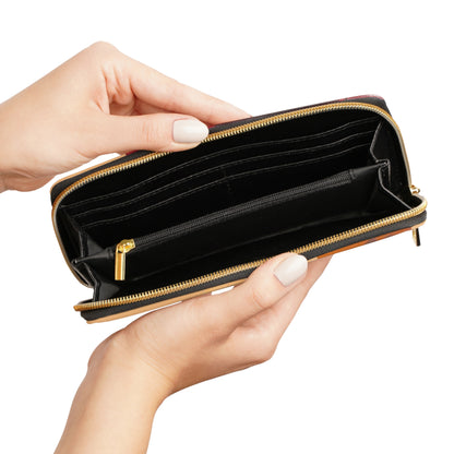 Women's Ochre Wallet - Vegan Abstract Foliage