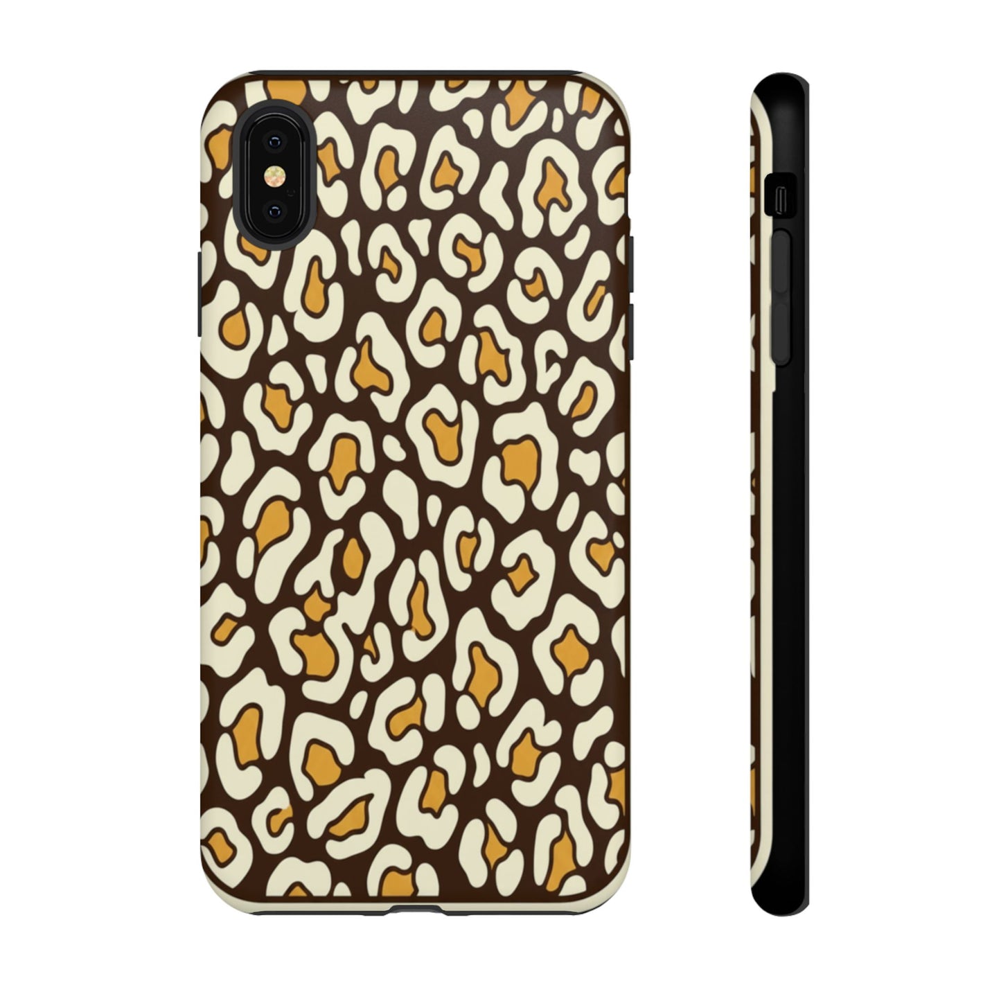 Leopard Print Tough Phone Case — Durable Protective iPhone Cover
