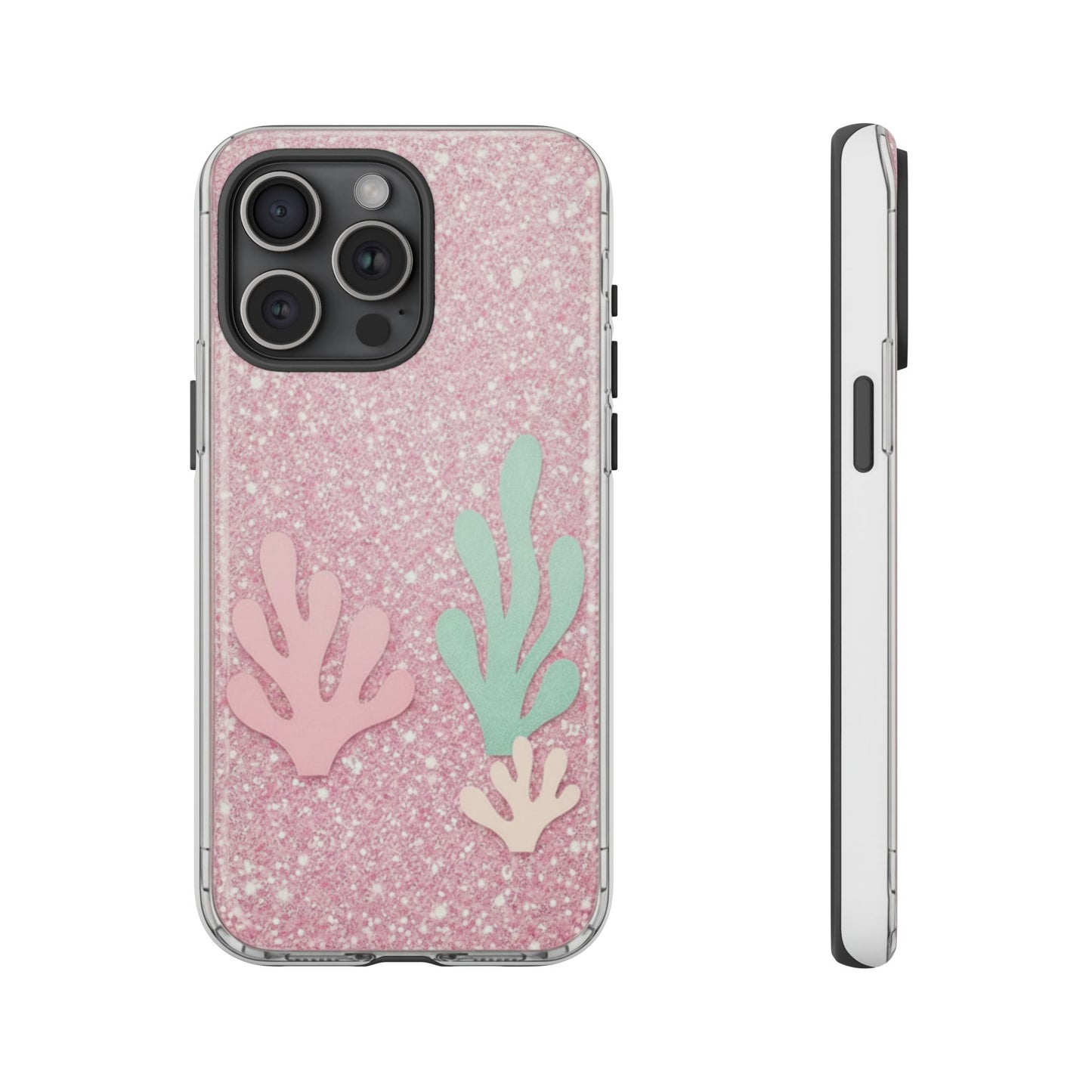 Pink Glitter Seaweed Tough Case - Sparkle Protective Phone Cover