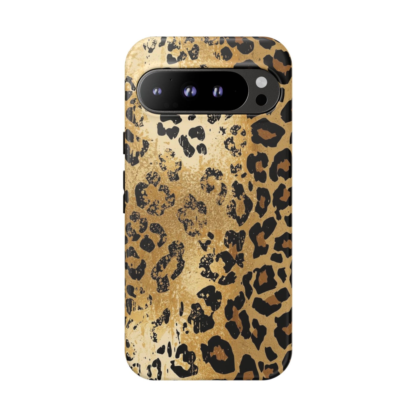 Leopard Print Tough Phone Case — Durable Protective iPhone Cover