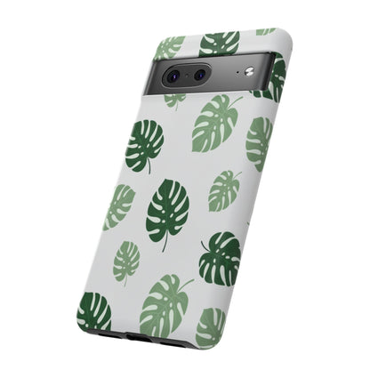 Monstera Leaf Phone Case — Tropical Green Pattern Tough Case