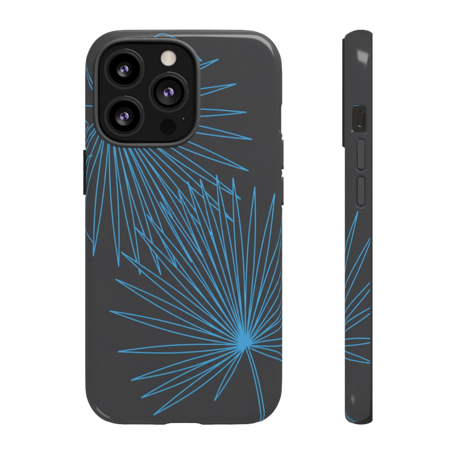 Blue Dandelion Burst Tough Phone Case — Protective Floral iPhone Cover