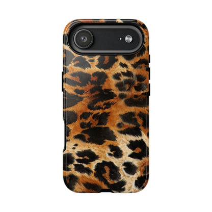 Leopard Print Tough Phone Case – Rugged Protective iPhone Cover