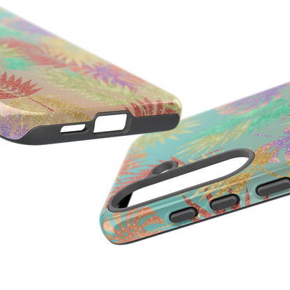 Tropical Palm Leaf Tough Phone Case – Colorful Pastel Botanical Protection