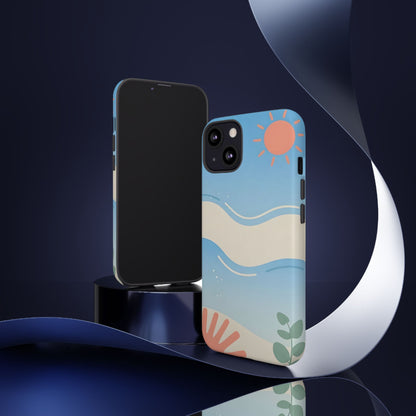 Beach Waves Tough Phone Case — Summer Sun & Seashell Protective Cover
