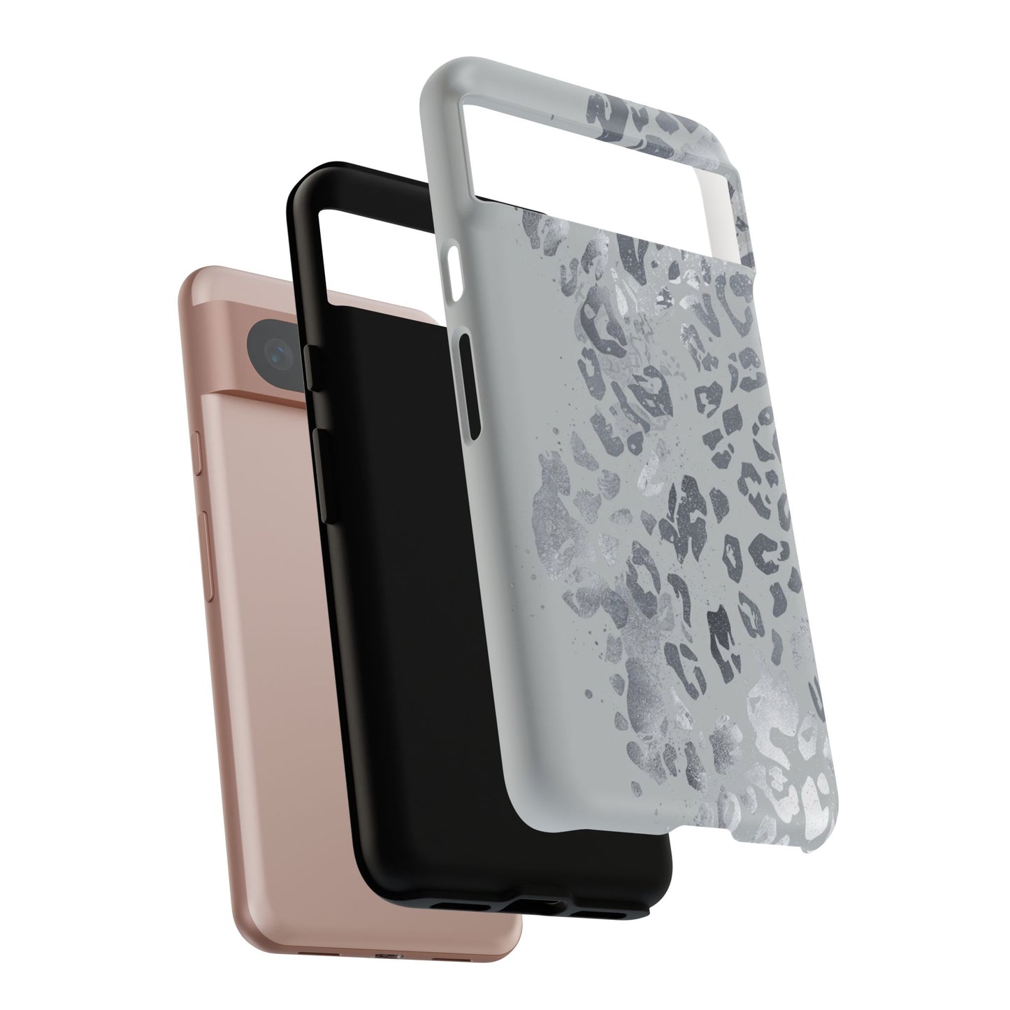 Gray Leopard Print Tough Phone Case