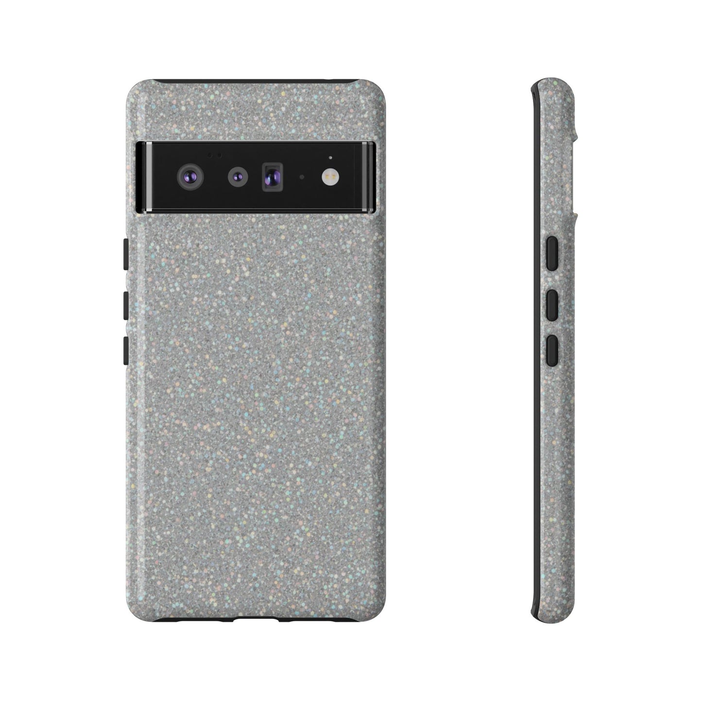 Glitter Silver Tough Phone Case — Sparkling Protective Phone Case