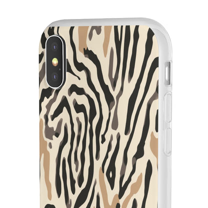Zebra Stripe Phone Case – Neutral Animal Print Flexi Case