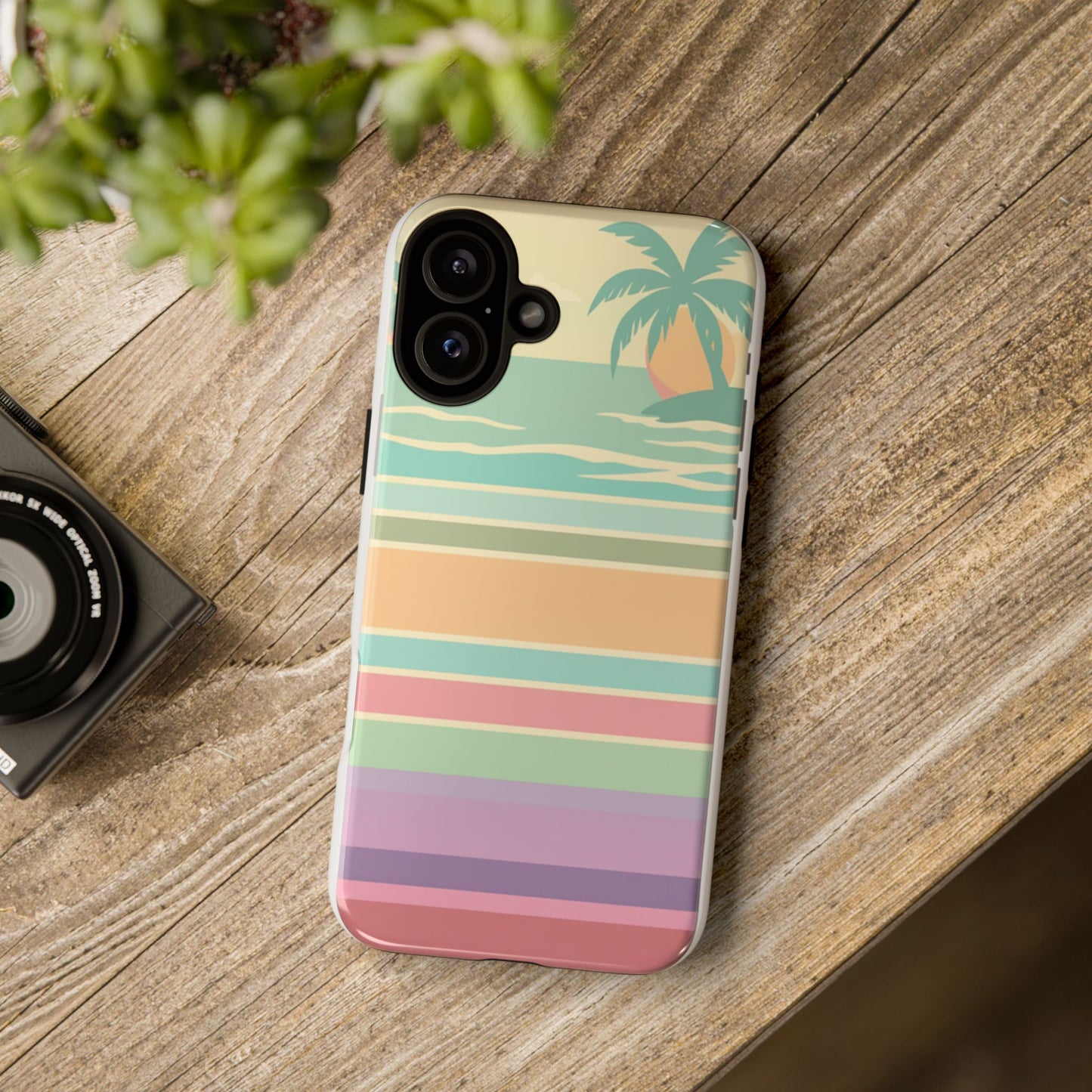 Tough Case — Retro Pastel Sunset Palm Tree Phone Case