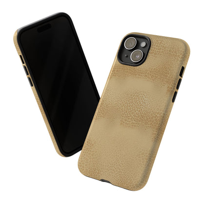 Tan Distressed Leather Texture Phone Case — Rugged Protective iPhone Cover