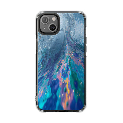 Clear Magnetic Impact Phone Case — Blue Ocean Abstract Design