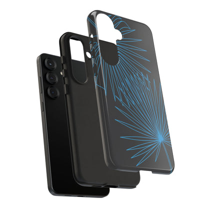 Blue Dandelion Burst Tough Phone Case — Protective Floral iPhone Cover