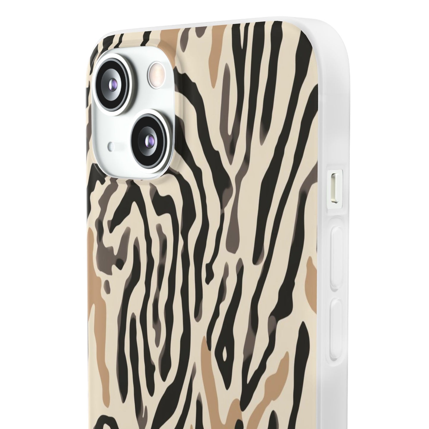 Zebra Stripe Phone Case – Neutral Animal Print Flexi Case