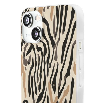 Zebra Stripe Phone Case – Neutral Animal Print Flexi Case