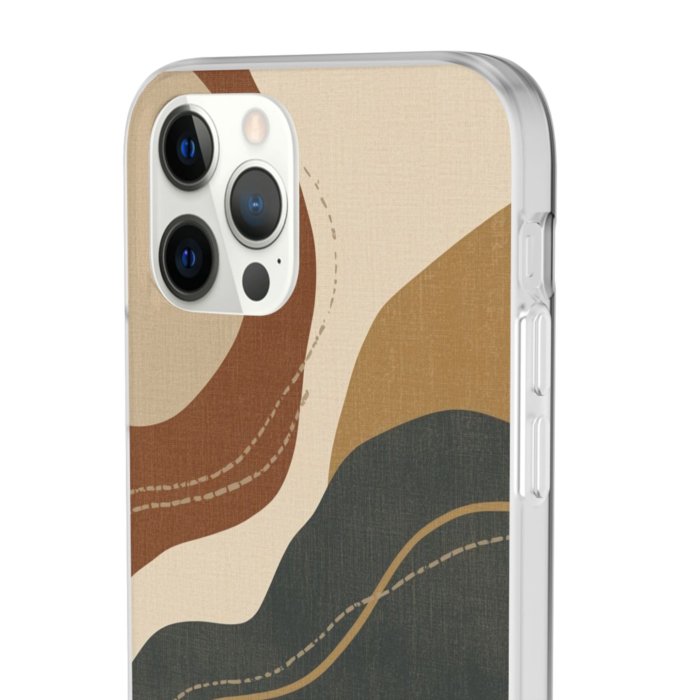 Abstract Earth Tone Phone Case — Boho Wavy Flexi Case