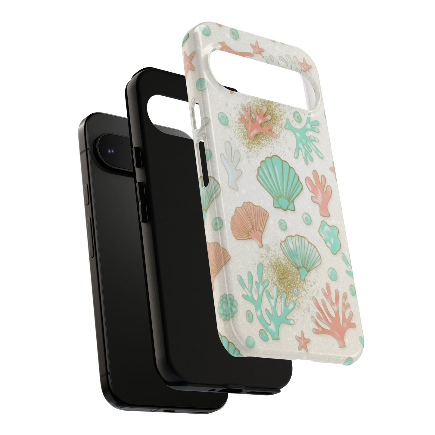 Seashell Coral Phone Case — Pastel Beach Shells Protective Tough Case
