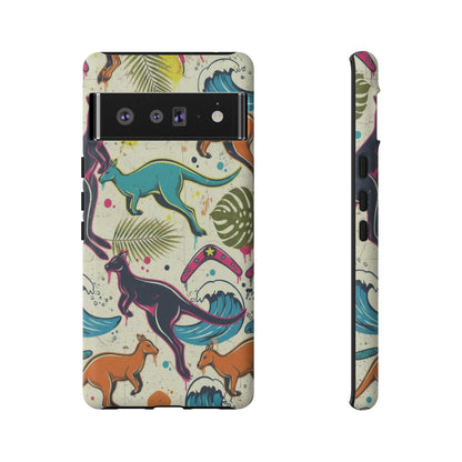Tough Cases — Colorful Surfing Kangaroo Phone Case
