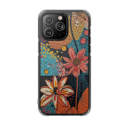 Clear Magnetic Phone Case — Colorful Floral Impact Protection